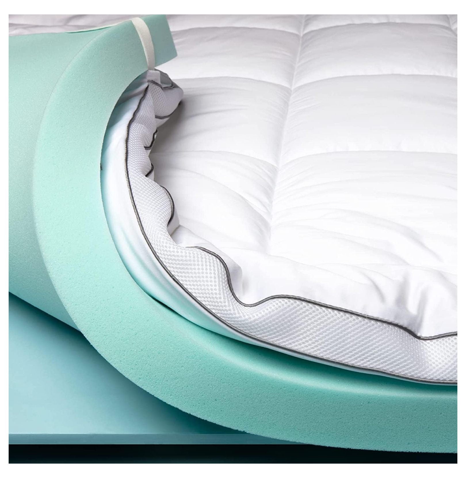 WANCQ 3 Inch Pillow Top Memory Foam Mattress Topper Cal King Serene