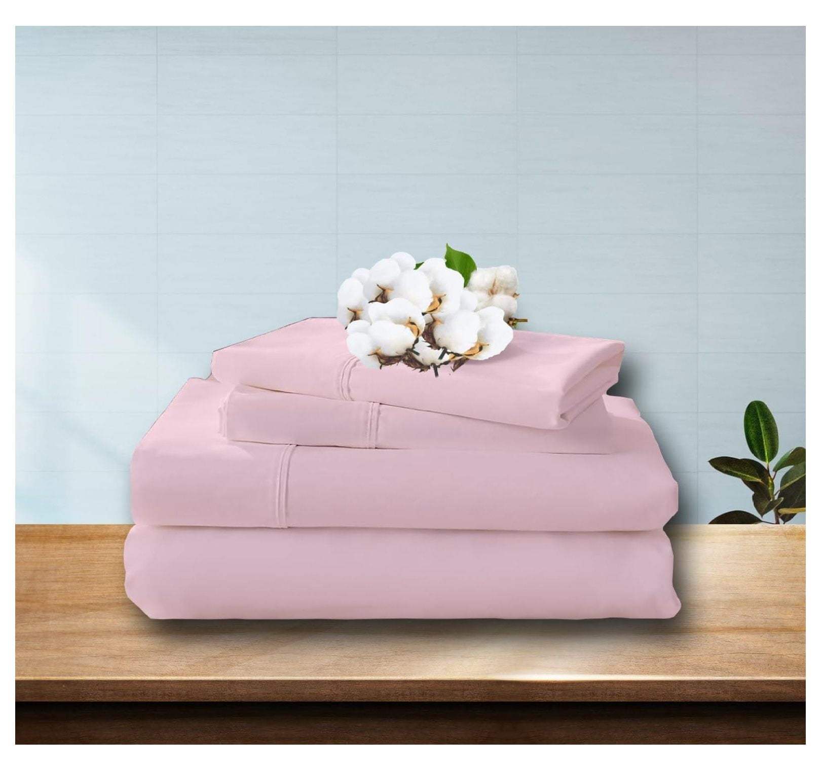 WANCQ 4 Piece Sheet Set Queen 60" x 80" Size Premium 100 Pure Cotton