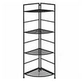 WANCQ 4 Tier Folding Metal Shelf Plant Stand Storage Open Shelf Corner