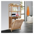 WANCQ 4Tier Laundry Hamper Bamboo Bathroom Organizer Shelf
