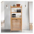 WANCQ 4Tier Laundry Hamper Bamboo Bathroom Organizer Shelf