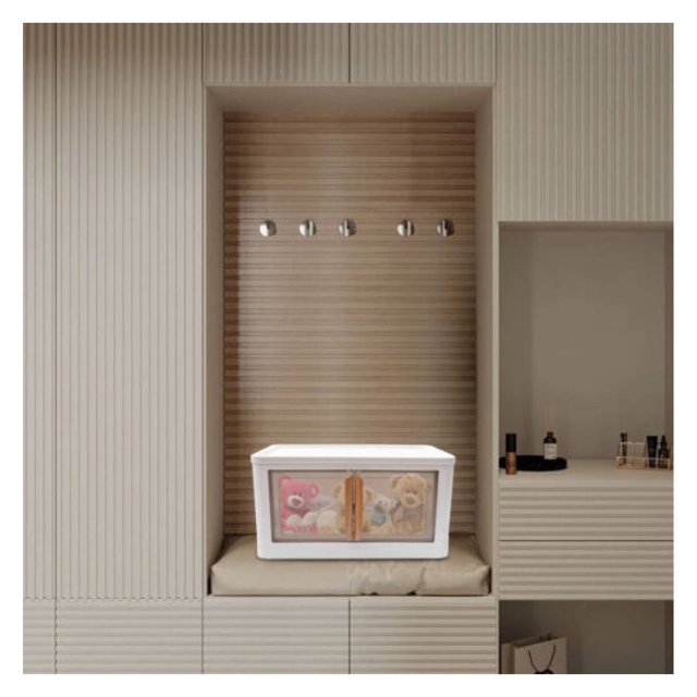 WANCQ 72L Stackable & Collapsible Plastic Storage Bin With Lid And