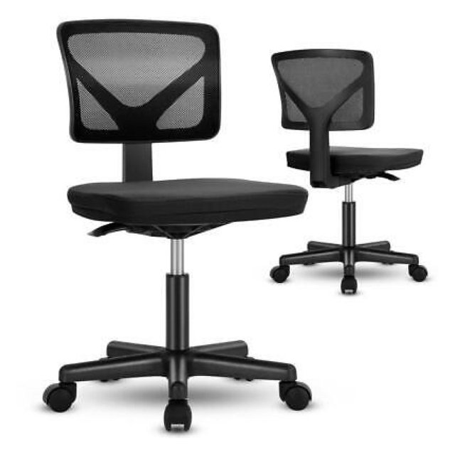 WANCQ Armless Desk Chair Small Home Office Chair with Lumbar Support