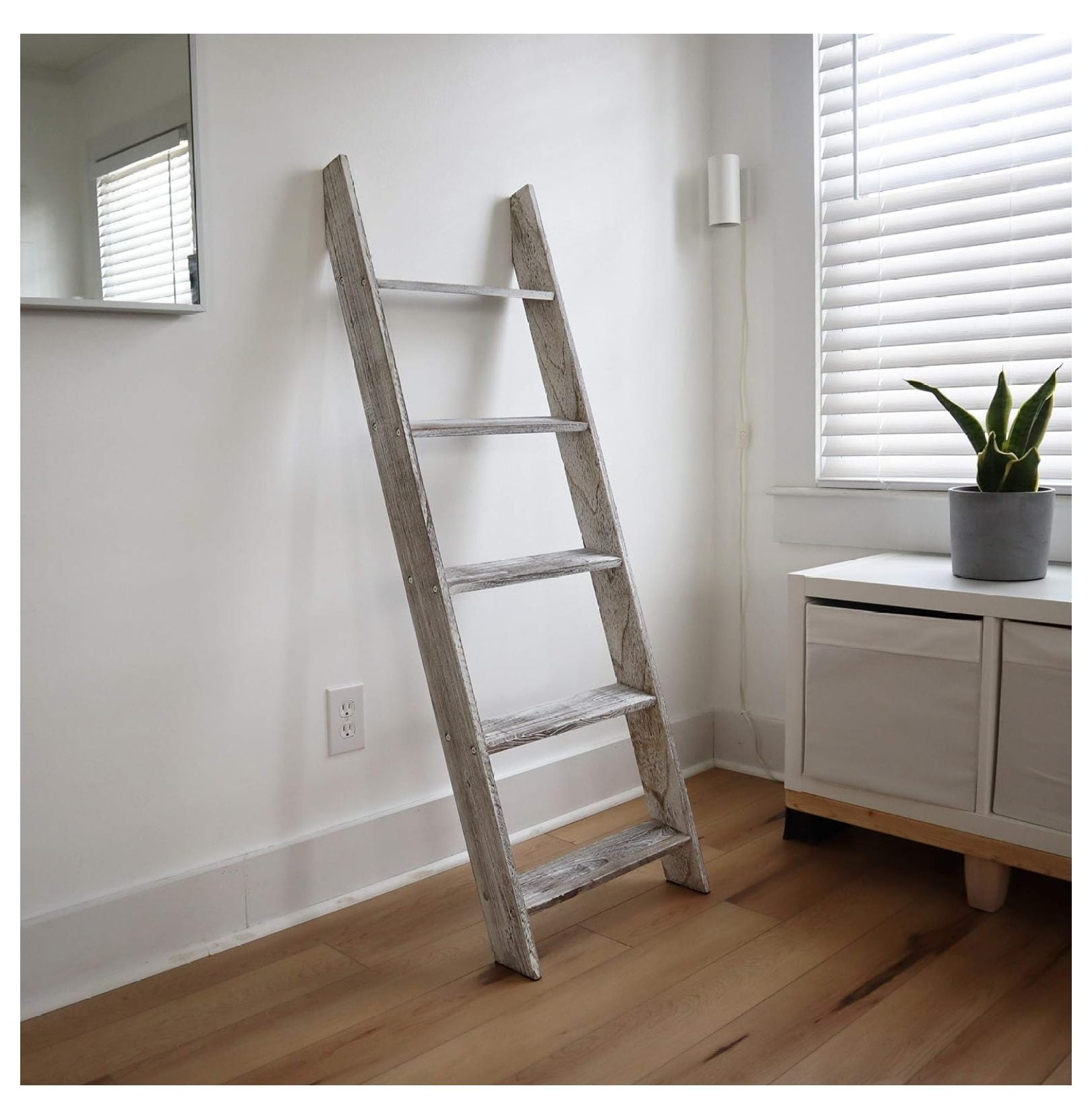 WANCQ Blanket Ladder - Rustic Blanket Rack - Leaning Towel Ladder ...