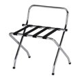 WANCQ Chrome / Black Metal Foldable High Back Luggage Rack