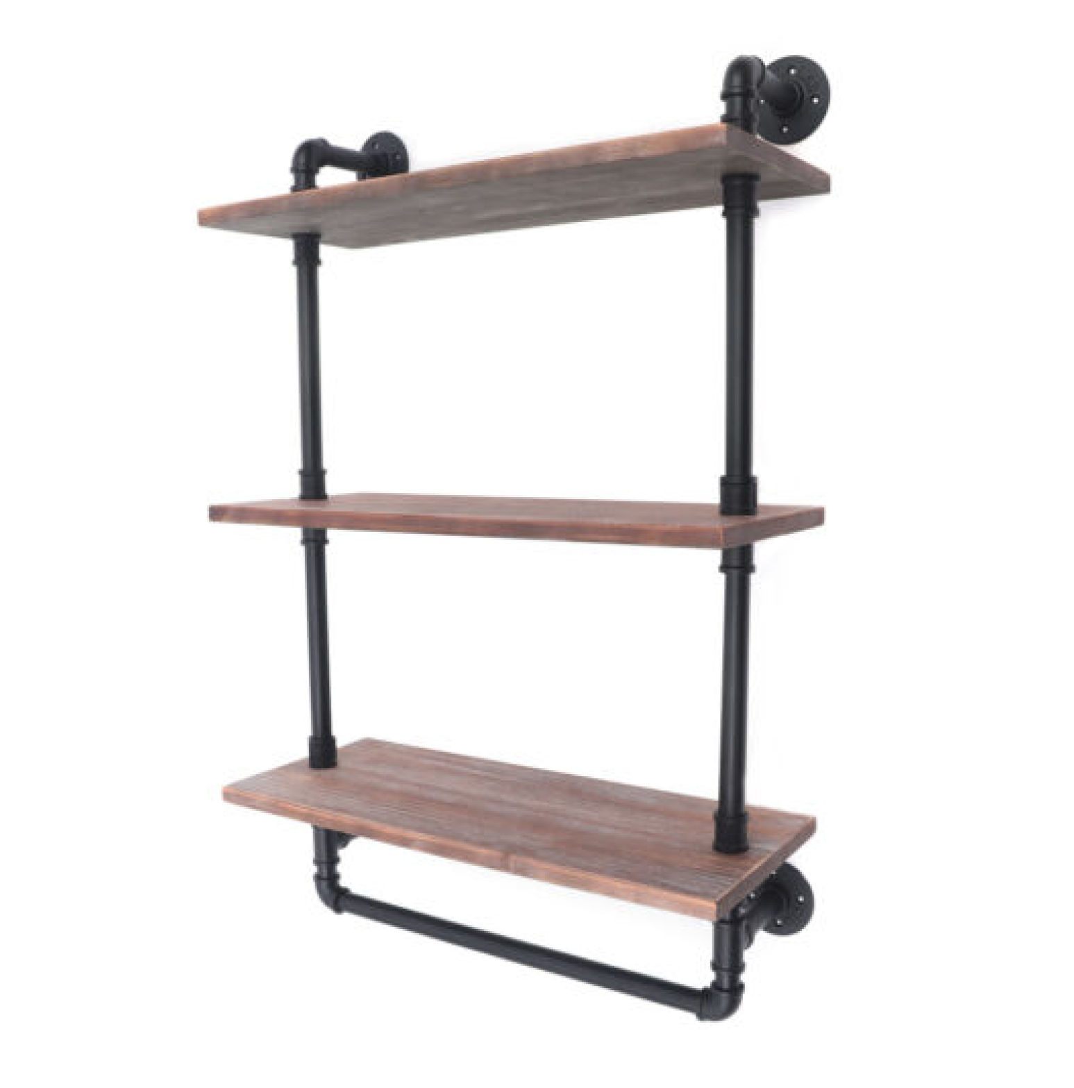 WANCQ Industrial Wall Mount Iron Pipe Shelf Hung Bracket Storage