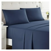 WANCQ King Size Sheets Set - 4 Piece King Sheets, Deep Pocket, Hotel Luxury, Extra Soft, Breathable and Cooling, Navy Blue King Bed Sheets