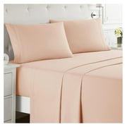 WANCQ Queen Sheet Set - 4 Piece Bed Sheets for Queen Size Bed, Double Brushed Queen Size Sheets, Hotel Luxury Peach Sheets, Extra Soft Bedding Sheets & Pillowcases