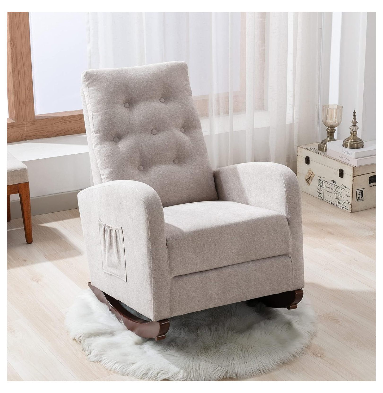 WANCQ Rocking Chair Nursery, Indoor Lounge Chair, Comfortable Accent ...