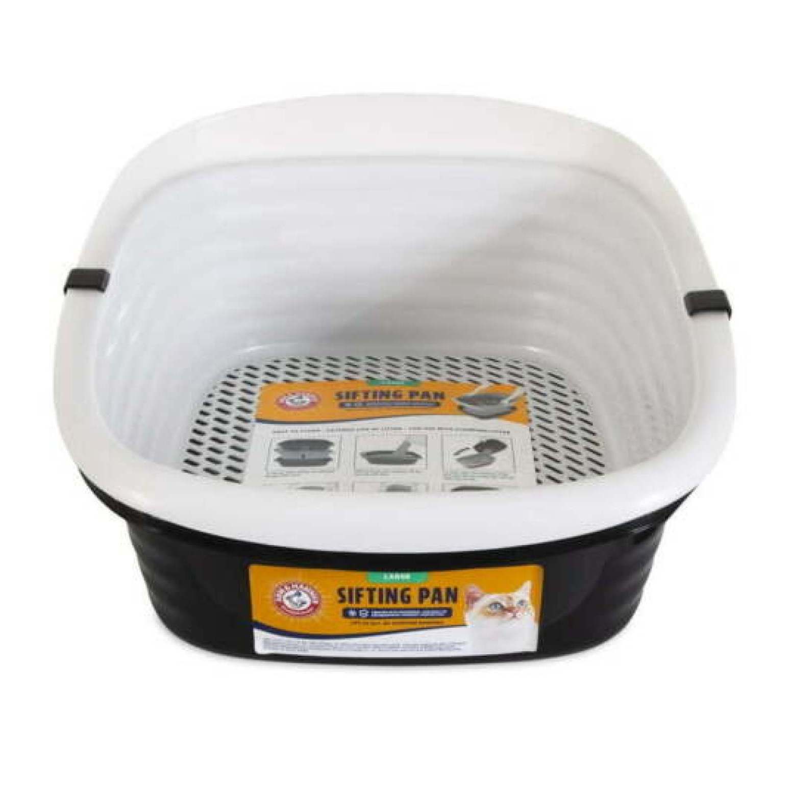 WANCQ Sifting Cat Litter Box, 2 Open Top Plastic Cat Litter Pans and