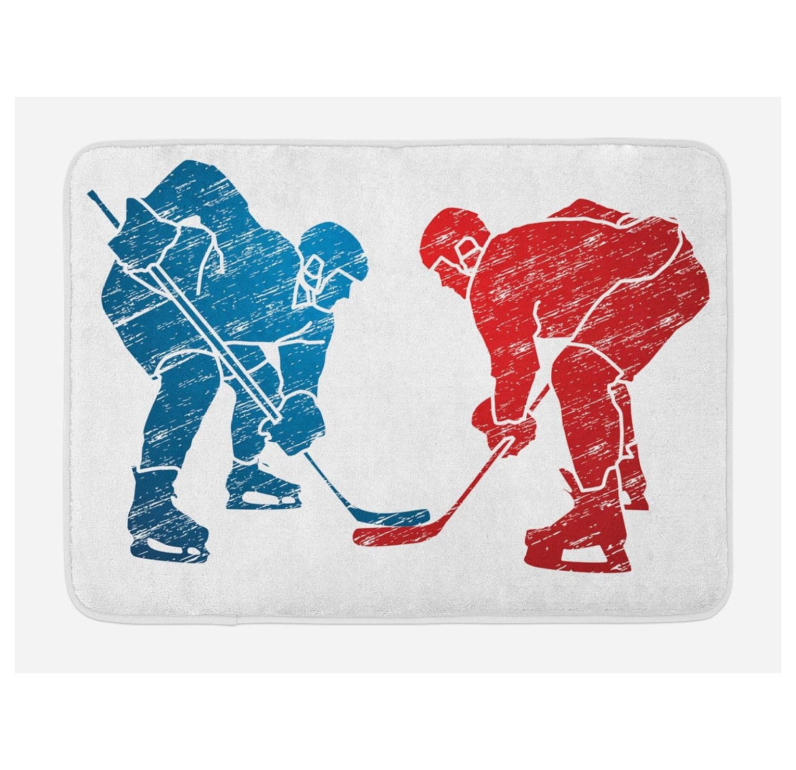 WANCQ Sport Bath Mat, Hockey Players Hobby Activity Themed Athletes