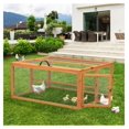 WANCQ Wood Rabbit Hutch Folding Chicken Coop with Roosting Bar Outdoor