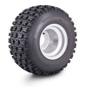 WANDA 20X10-9 GNCC ATV Tire Wheel Assembly with 4/110mm PCD 3+6 Offset Silver Wheel 10081