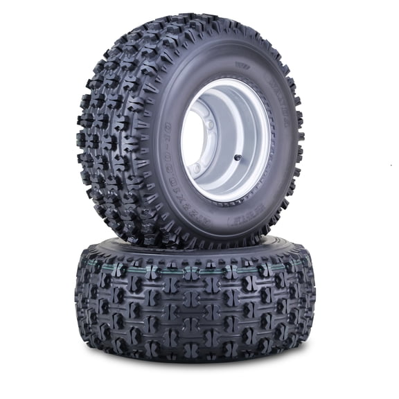 WANDA 22X10-10 GNCC Sport ATV Tire Wheel Assembly with 4/156mm PCD 3+5 Silver Wheels 10089, SET 2