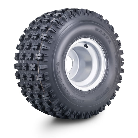 WANDA 22x10-9 GNCC ATV Tire Wheel Assembly on 4/110mm PCD 3+6 Offset Silver Wheel 10263