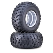 WANDA 22x11-10 ATV Tire Wheel Assembly on 4x156mm PCD 3+5 offset Silver Wheels 10296, PK2