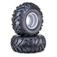 thumbnail image 1 of WANDA 24x11-10 Mud ATV Tire Wheel Assembly with 4/156mm PCD 3+5 Offset Silver Wheel 10245, SET 2, 1 of 4