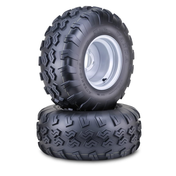 WANDA ATV Tire & Wheel 22X10-10 with 4 Lugs on 4" PCD Silver Wheels 10238, SET 2