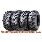 WANDA Full Set Super Lug Mud ATV tires 25x8-12 & 25x11-10 fit for 97-02 Polaris Xplorer 400L 4x4