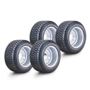 WANDA Golf Cart Tire & Wheel Assembly 205/50-10 with 4 Lugs on 4" PCD ET-15.5 Silver Wheel-14011,Set 4