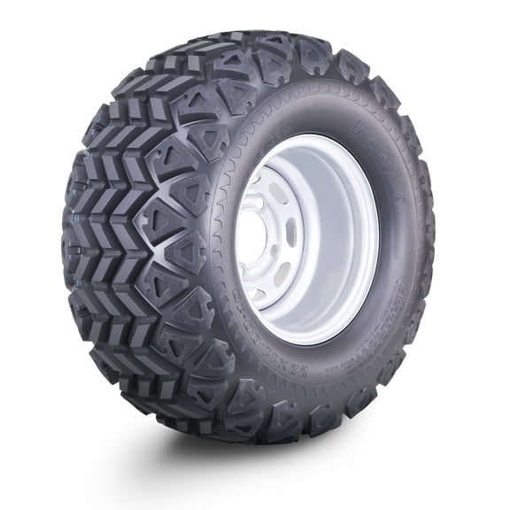 WANDA Golf Cart Tire & Wheel Assembly 22X11-10 with 4 Lugs on 4" PCD ET-15.5 Silver Wheel-14032