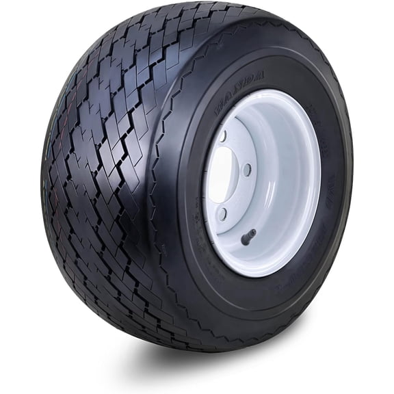 WANDA Golf Cart Tire & wheel 18X8.5-8 4-Ply with 4 Lugs on 4" PCD White Rim