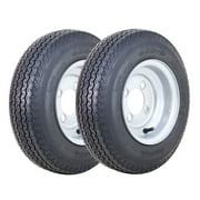 WANDA Trailer Tire Wheel Assembly 4.80-8 6-Ply C 70M with 4 Lugs on 4" PCD Silver Rim ,SET 2