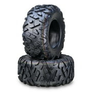 WANDA UTV ATV Tires 25x10-11 25x10x11 6-Ply Solid 20mm Tread, Set 2, 10416