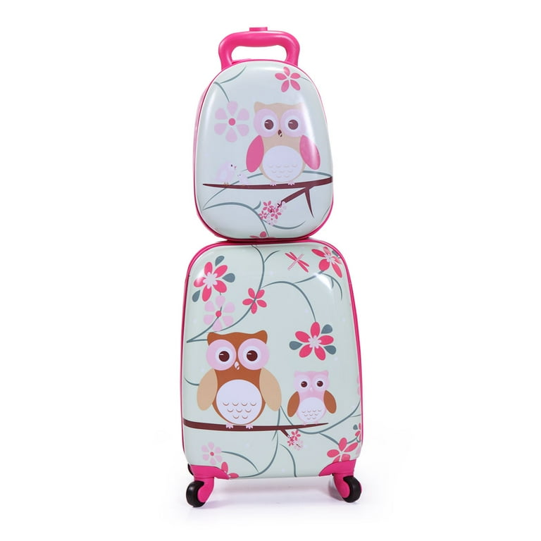WANDCO PCS Kids Owl Pattern Luggage Set, 12