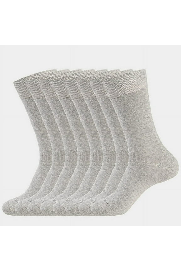 Men's Dress Socks Cotton Thin Classic Lightweight Socks 8 Pairs Solid & Patterned Soft Breathable Socks