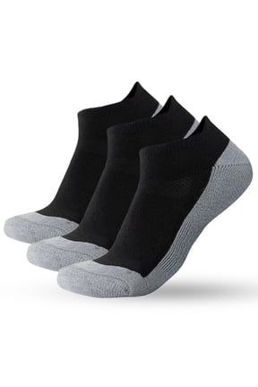 Merino Wool Ankle Socks 3 Pairs Cushioned Sweat-Wicking No Show Socks For Running & Hiking