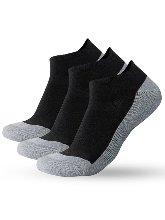 Merino Wool Ankle Socks 3 Pairs Cushioned Sweat-Wicking No Show Socks For Running & Hiking
