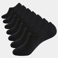 thumbnail image 1 of WANDER No Show Socks Mens 7 Pairs Cotton Thin Non Slip Low Cut Mens Invisible Casual Socks (7black, Size 6-9), 1 of 8
