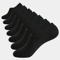 WANDER No Show Socks Mens 7 Pairs Cotton Thin Non Slip Low Cut Mens Invisible Casual Socks (7black, Size 9-12)