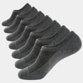 thumbnail image 1 of WANDER No Show Socks Mens 7 Pairs Cotton Thin Non Slip Low Cut Mens Invisible Casual Socks (7dark grey, Size 9-12), 1 of 7
