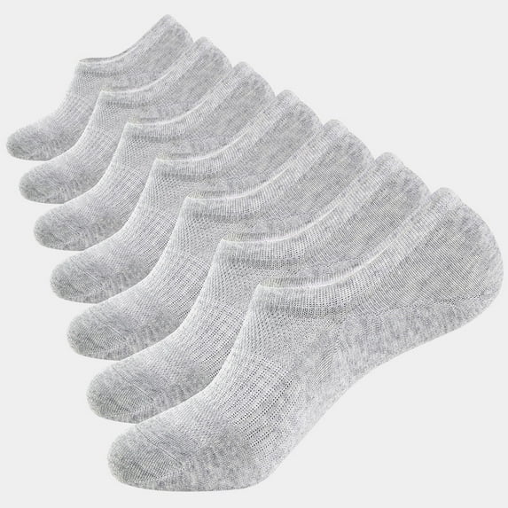 WANDER No Show Socks Mens 7 Pairs Cotton Thin Non Slip Low Cut Mens Invisible Casual Socks (7grey, Size 6-9)