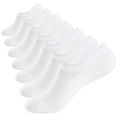 thumbnail image 1 of WANDER No Show Socks Mens 7 Pairs, Cotton Thin Non Slip Low Cut Mens Invisible Casual Socks, White, Size 9-12, 1 of 7
