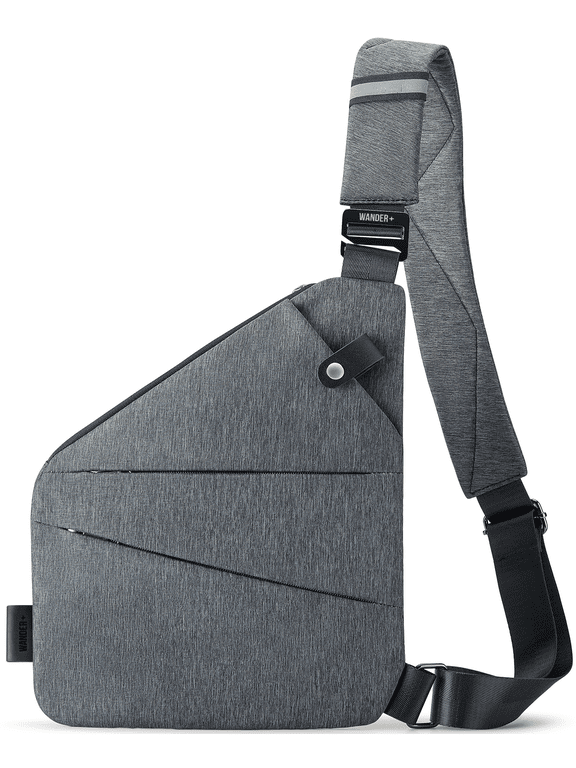 Anti Theft Crossbody Bag, Shoulder Bag Anti-Theft Design for Travel, Sport, Work, Grey