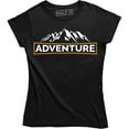 thumbnail image 1 of WANDERLUST MOUNTAIN ADVENTURE TRAVELING Womens Black Hiking Trailing T-Shirt, 1 of 4