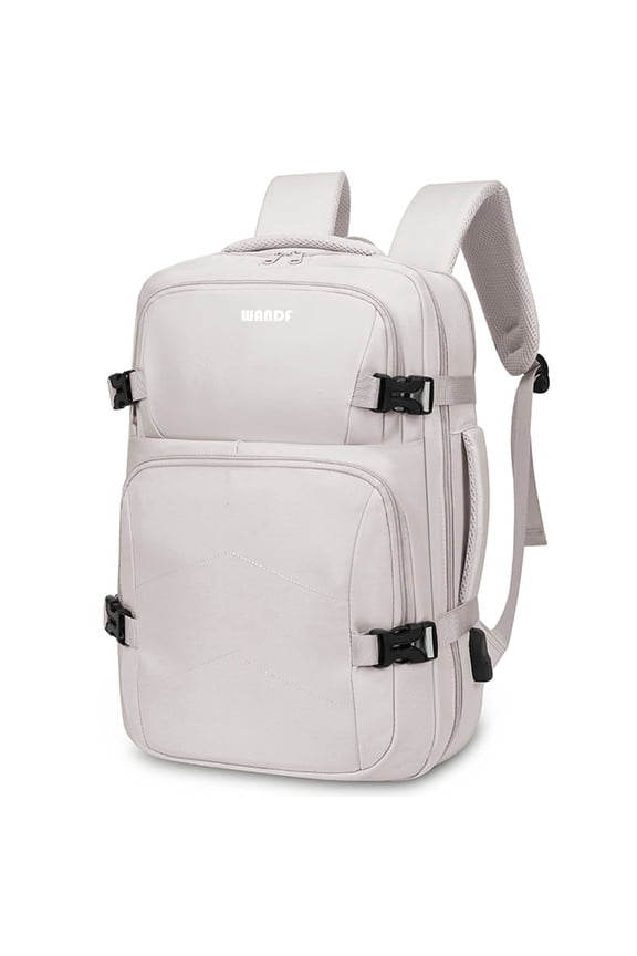 16" Laptop Backpack for Men Women with 3D Cushion Back,4 Compartment Travel Backpacks with USB Charging Port,Large Carry On Backpack for Travel,Work,Business Trip(White)