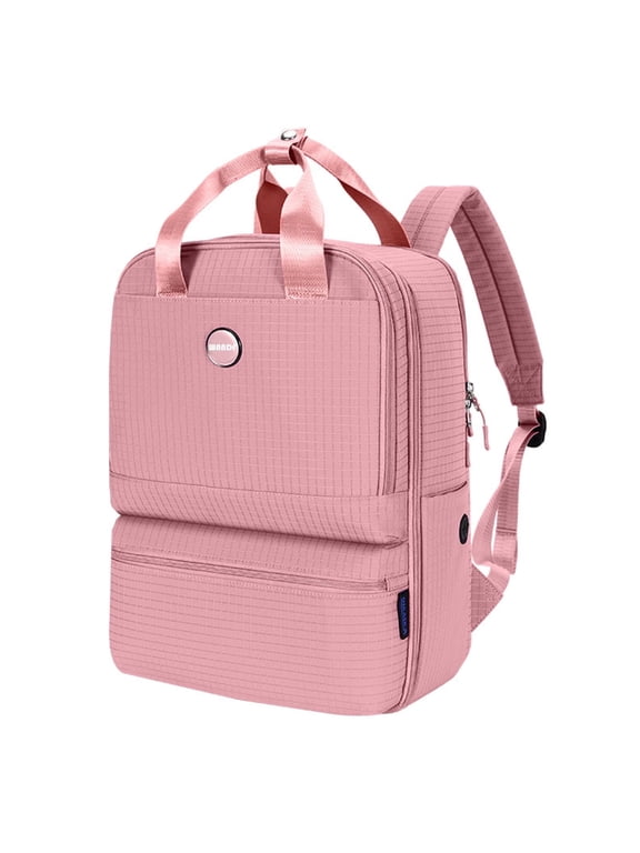 17" Travel Backpack for Women,15.6" Laptop Backpack Clamshell Backpacks,Personal item Backpack 18x14x8 Carry On Airlines Approved,Waterproof Casual Backpack with Anti-Theft Pocket(Pink)