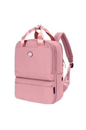 17" Travel Backpack for Women,15.6" Laptop Backpack Clamshell Backpacks,Personal item Backpack 18x14x8 Carry On Airlines Approved,Waterproof Casual Backpack with Anti-Theft Pocket(Pink)
