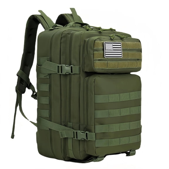 WANDF 45L Training Backpack 3 Days Pack,Large Camping Backpack Waterproof Multifunctional MOLLE Hiking Backpack for Outdoor Sport,Climbing,Travel(Green Bags)