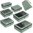 thumbnail image 1 of WANDF 7 Set Compression Packing Cubes Tear-Resistant Travel Packing Organizers with Number Icon,Compressible Suitcase Packing Organizer for Travel Accessories, Overnight,Camping(Green), 1 of 8