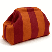 WANDF Clutch Purse for Women,Knit Striped Clutch Handbags,Woven Evening Bags,Large Dumpling Bag for Ladies,Girlfriend,Travel Makeup Storage Lightweight Portable PouchOrange Red Stripe