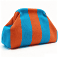 thumbnail image 1 of WANDF Clutch Purse for Women,Woven Dumpling Bag for Ladies,Knit Evening Bags Handbags (Blue Orange Striped), 1 of 8