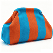 Clutch Purse for Women,Woven Dumpling Bag for Ladies,Knit Evening Bags Handbags (Blue Orange Striped)