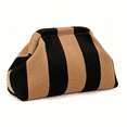 thumbnail image 1 of WANDF Clutch Purse for Women,Woven Evening Bags,Knit Striped Clutch Handbags,Dumpling Bag for Ladies (Khaki Black), 1 of 7