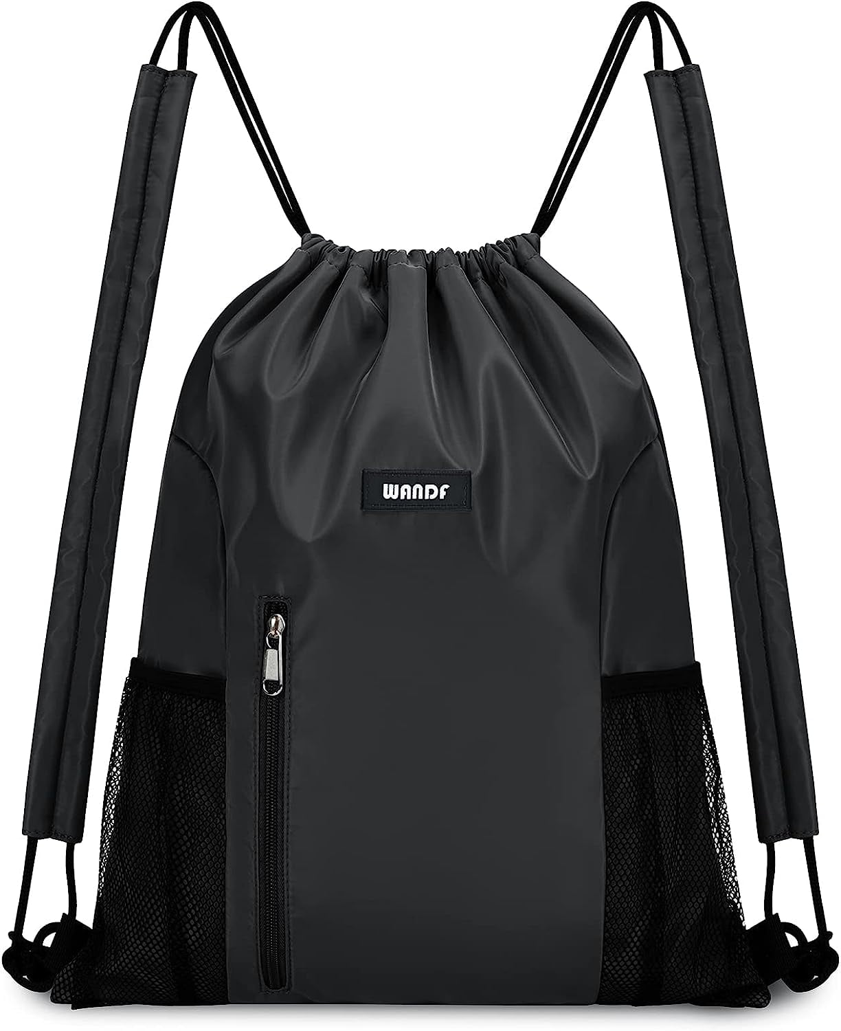 WANDF Drawstring Backpack Sports Gym Bag with Shoes Compartment