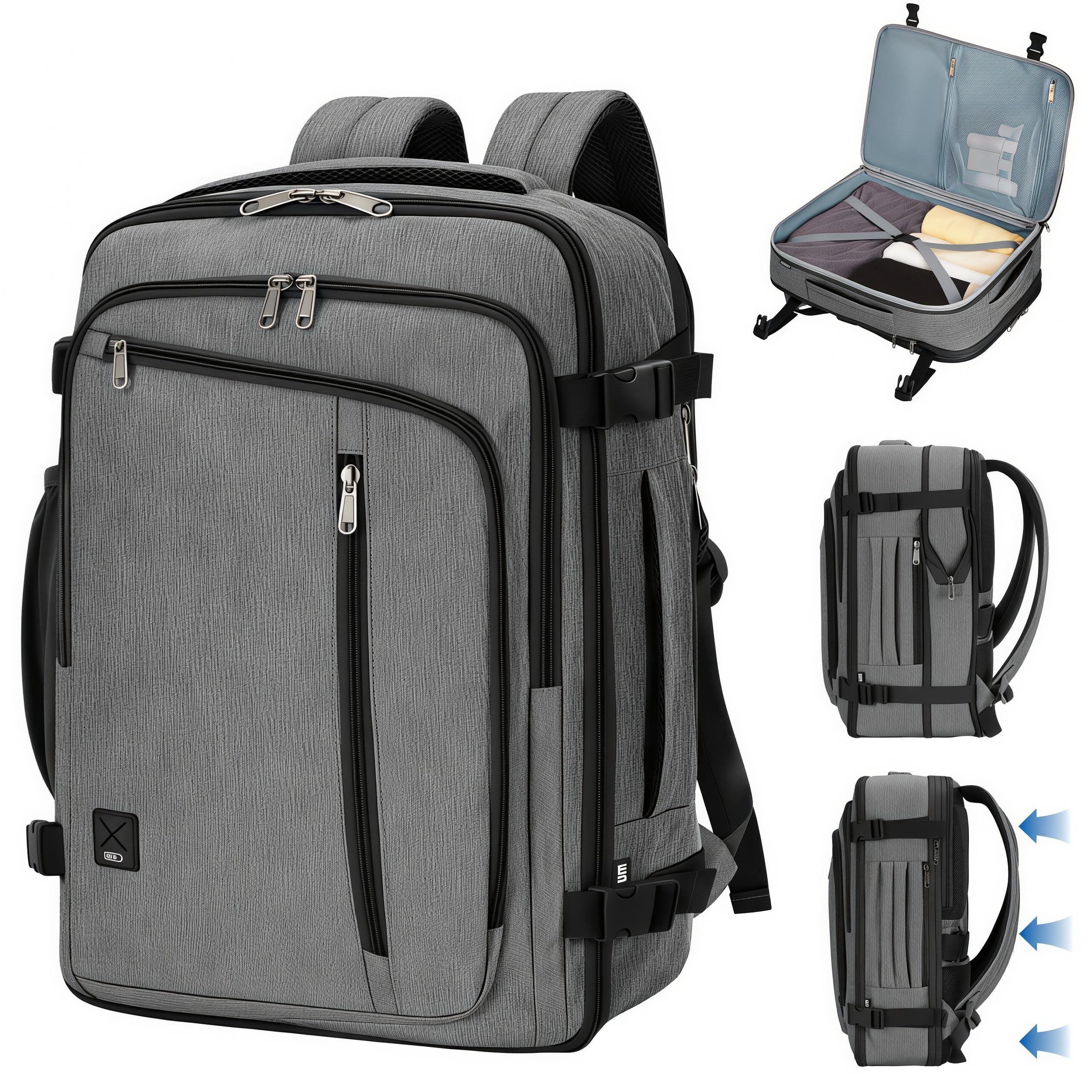 Small Pc Backpack WANDF Expandable Travel Backpack 17 In Laptop Carry On Backpack with ...